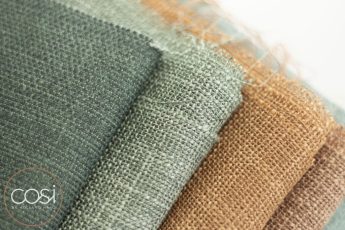 Groene en gele gordijnstoffen